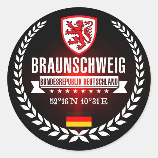 Braunschweig Ronde Sticker (Voorkant)