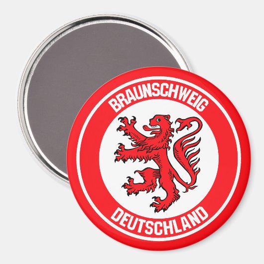 Braunschweig Round Emblem Magneet (Voorkant / Achterkant)