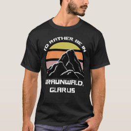 Braunwald Glarus Swiss  Sunset Mountain T-shirt
