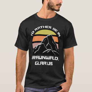 Braunwald Glarus Swiss  Sunset Mountain T-shirt
