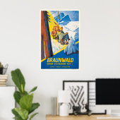 Braunwald Gumen-Sesselbahn Schweiz Suisse Poster (Thuiskantoor)