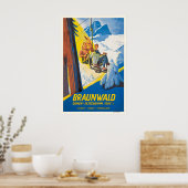 Braunwald Gumen-Sesselbahn Schweiz Suisse Poster (Keuken)