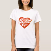 Braut und Team Braut Bachelorette Retro Hart T-shirt (Voorkant)