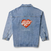 Braut und Team Braut Bachelorette Retro Herz Denim Jacket (Achterkant)