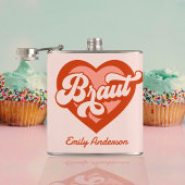 Braut und Team Braut Bachelorette Retro Herz Heupfles