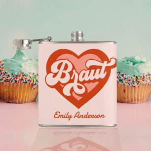 Braut und Team Braut Bachelorette Retro Herz Heupfles