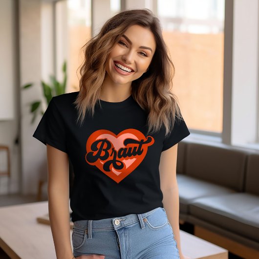 Braut und Team Braut Bachelorette Retro Herz T-shirt