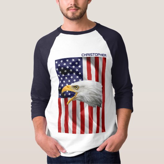 Brave American Eagle, de Amerikaanse vlag, patriot T-shirt (Voorkant)