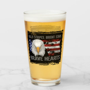 Brave American Hearts Glas