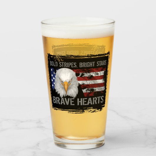 Brave American Hearts Glas (Voorkant gevuld)