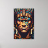 Brave and Bold: De Aztec Warrior Rises Canvas Afdruk (Voorkant)
