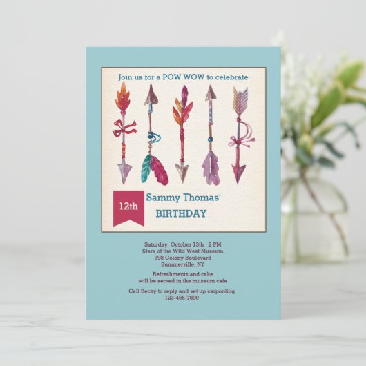 Brave Arrow-uitnodiging Kaart (Staand voorkant)