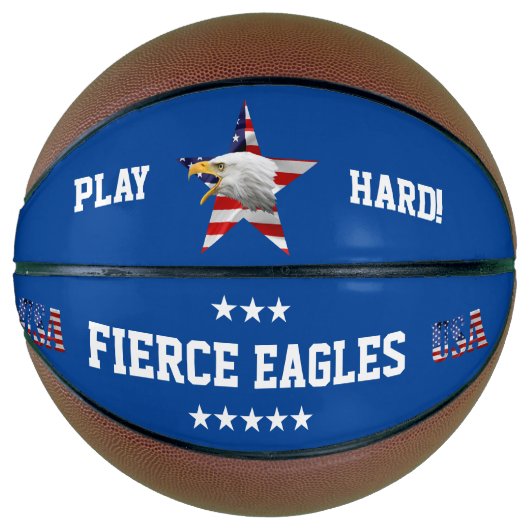 Brave Bald Eagle, de Amerikaanse vlag, Star Basketbal (Voorkant)