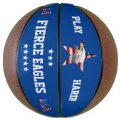 Brave Bald Eagle, de Amerikaanse vlag, Star Basketbal (Verticaal)