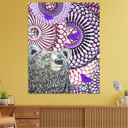 Brave Bear Canvas Afdruk (Insitu (Woonkamer))