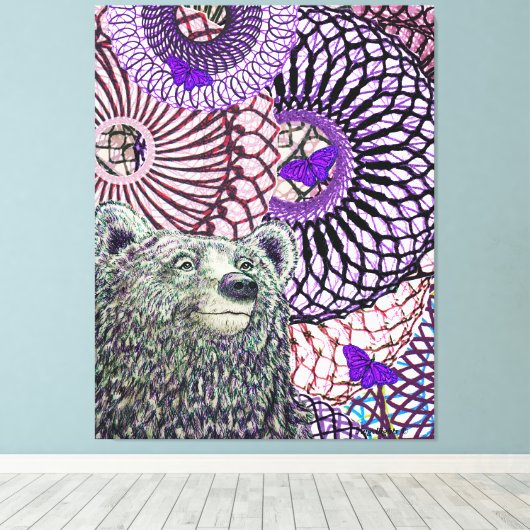 Brave Bear Canvas Afdruk (Insitu (Houten vloer))