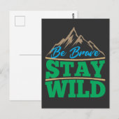Brave blijf Wilde Wilde Wilde Wilde Wilde Buiten H Briefkaart (Voorkant / Achterkant)