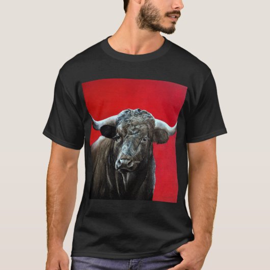 Brave bull on red t-shirt (Voorkant)