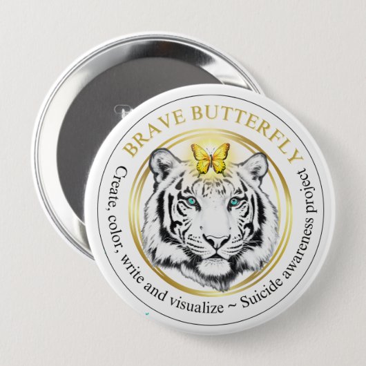 Brave Butterfly Project Suicide Awareness Button (Voorkant /achterkant)