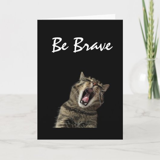 Brave Cat Being Brave, Wenskaart Kaart (Voorkant)