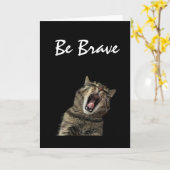 Brave Cat Being Brave, Wenskaart Kaart (Gele Bloem)