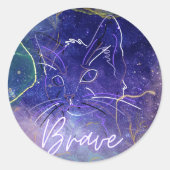 "Brave Cat" Sticker (Voorkant)