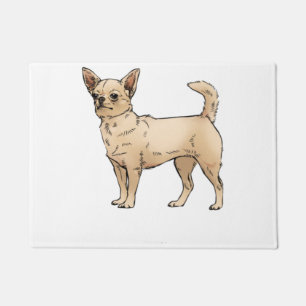 Brave Chihuahua Blue Deurmat