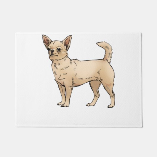 Brave Chihuahua Blue Deurmat (Voorkant)