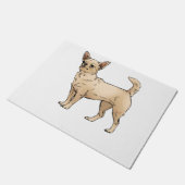Brave Chihuahua Blue Deurmat (Schuin)