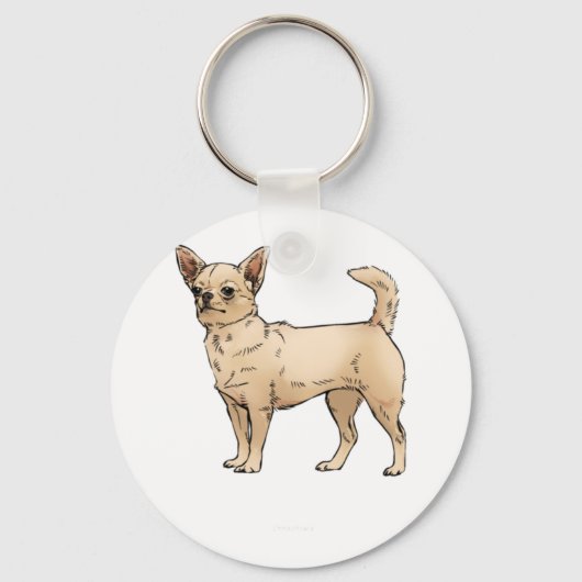 Brave Chihuahua Blue Sleutelhanger (Voorkant)