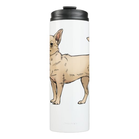 Brave Chihuahua Blue Thermosbeker (Voorkant)
