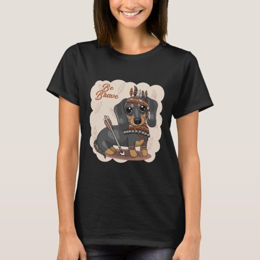 Brave Cute Dachshund T-shirt (Voorkant)