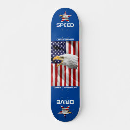 Brave Eagle, de Amerikaanse vlag, patriottisch Persoonlijk Skateboard