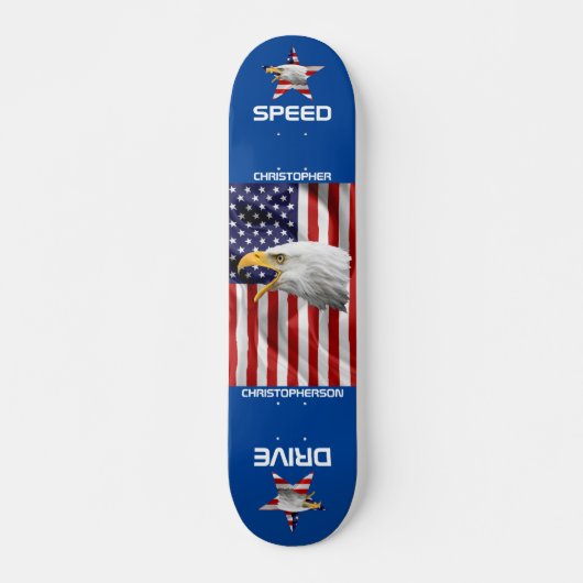 Brave Eagle, de Amerikaanse vlag, patriottisch Persoonlijk Skateboard (Voorkant)