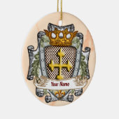 Brave Familien Crest Achternaam Keramisch Ornament (Rechts)