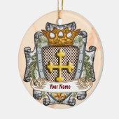 Brave Familien Crest Achternaam Keramisch Ornament (Links)