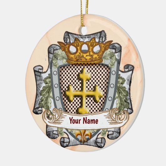 Brave Family Crest achternaam Keramisch Ornament (Links)