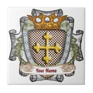 Brave Family Crest achternaam Tegeltje