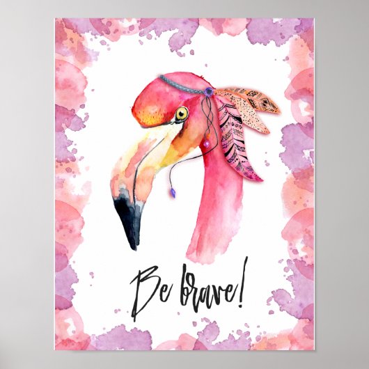 Brave Flamingo Poster (Voorkant)