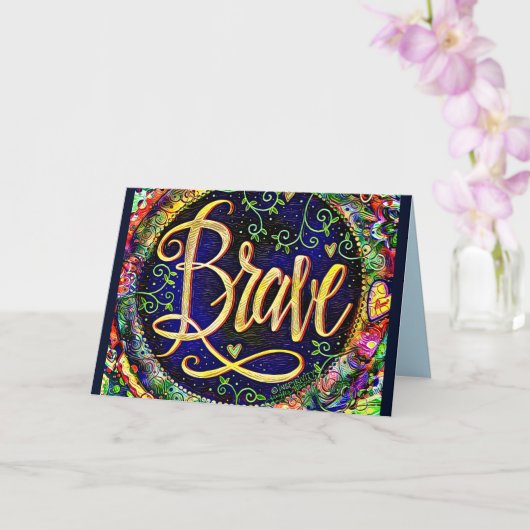Brave  Floral ONE WORD Inspirivity Kaart (Orchidee)