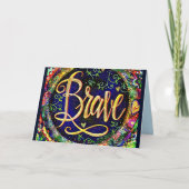 Brave  Floral ONE WORD Inspirivity Kaart (Voorkant)