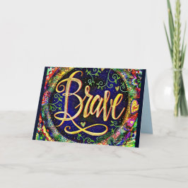 Brave  Floral ONE WORD Inspirivity Kaart