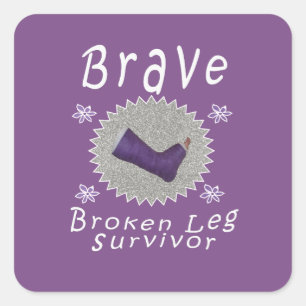 Brave gebroken been overlevende meisjes vierkante sticker