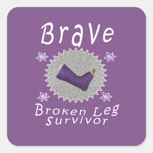 Brave gebroken been overlevende meisjes vierkante sticker (Voorkant)