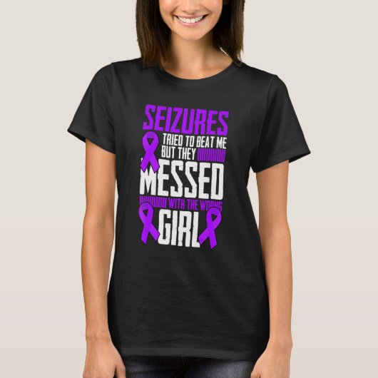 Brave Girl Epilepsie Krijger Gezegde Epilepsie Awa T-shirt (Voorkant)