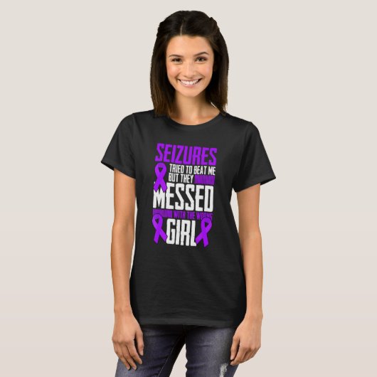Brave Girl Epilepsie Krijger Gezegde Epilepsie Awa T-shirt (Voorkant volledig)