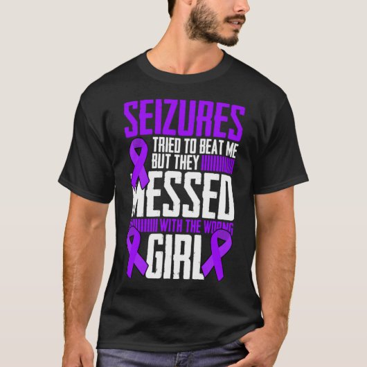 Brave Girl Epilepsie Krijger Gezegde Epilepsie Awa T-shirt (Voorkant)