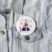Brave harten viering wit ronde button 7,6 cm (In situ)