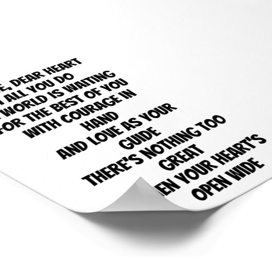 Brave Heart inspirerend gedicht Poster (Hoek)