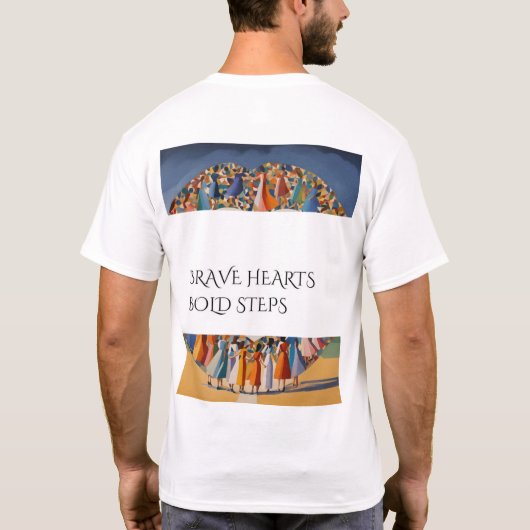 Brave Hearts, Bold Steps – Empowered Journey T-shi T-shirt (Achterkant)
